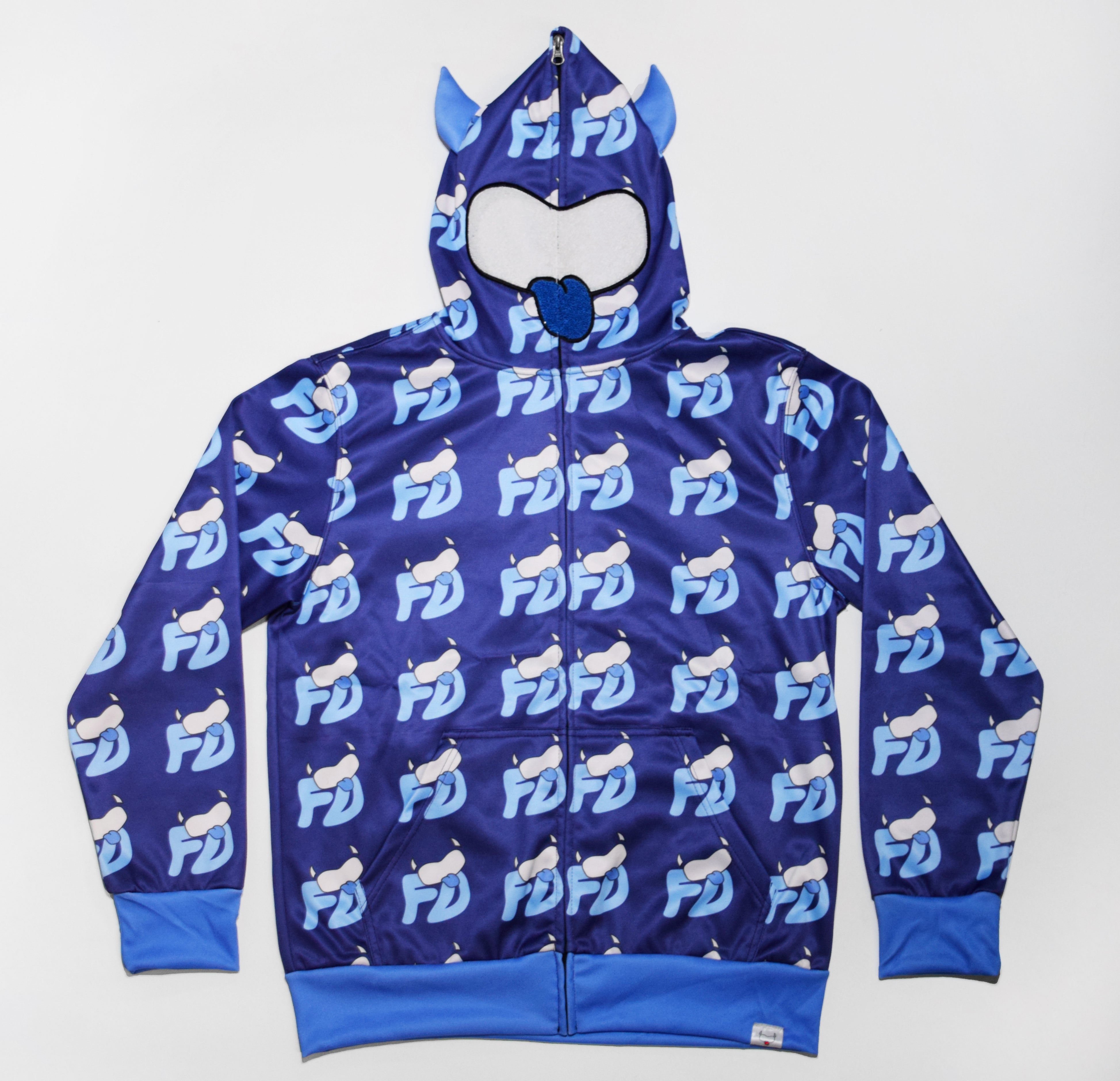 Blue Horn Full Zip Hoodie Friendly Devil